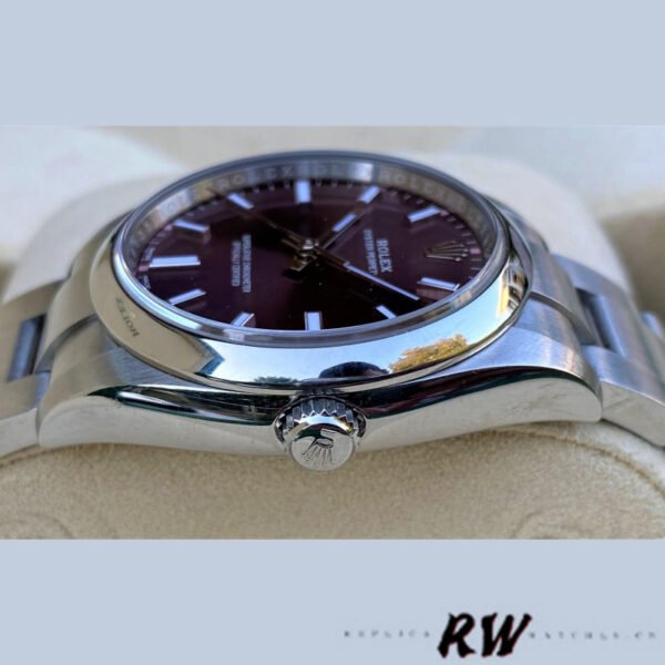 Rolex Oyster Perpetual Air-King 114200 Grape Red Index Dial 34mm Unisex Replica watch - Image 4