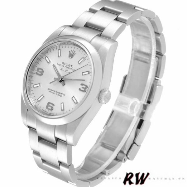 Rolex Oyster Perpetual Air-King 114200 Silver Arabic Dial 34mm Unisex Replica watch - Image 3