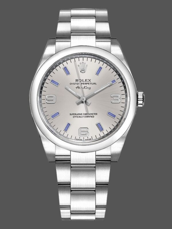 Rolex Oyster Perpetual Air-King 114200 Silver Dial 34mm Unisex Replica watch - Image 1
