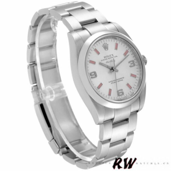 Rolex Oyster Perpetual Air-King 114200 Silver Dial Pink Baton 34mm Unisex replica watch - Image 2