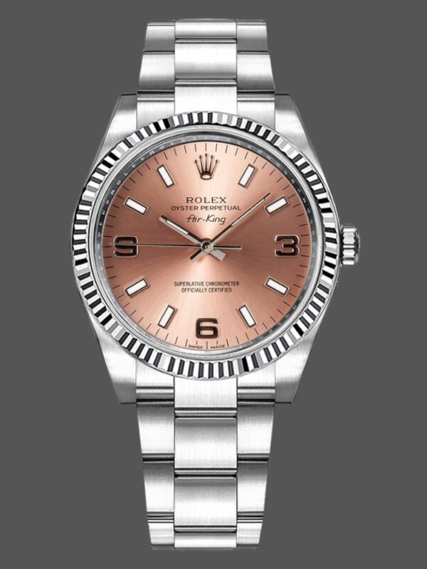 Rolex Oyster Perpetual Air-King 114234 Pink Dial 34mm Unisex Replica Watch - Image 1