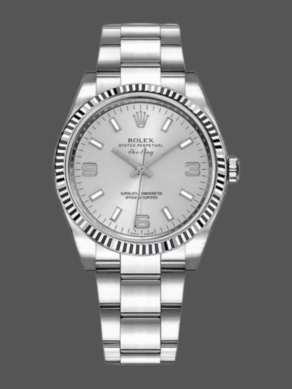 Rolex Oyster Perpetual Air-King 114234 Silver Dial 34mm Unisex Replica Watch - Image 1