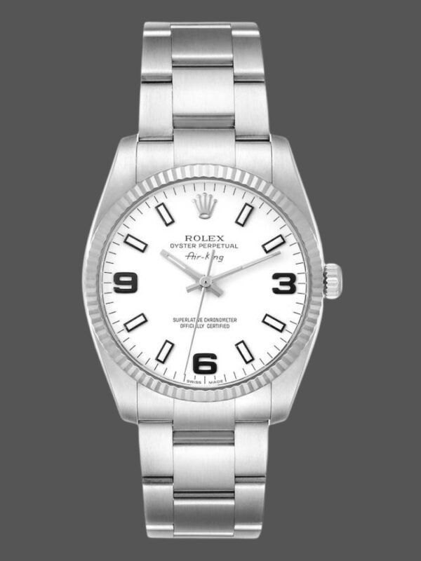 Rolex Oyster Perpetual Air-King 114234 White Arabic Dial 34mm Unisex Replica Watch - Image 1