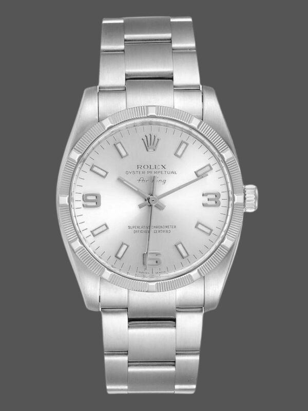 Rolex Oyster Perpetual air-king 114210 Silver Dial 34mm Unisex replica watch - Image 1