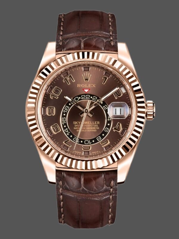 Rolex Sky-Dweller 326135 Chocolate Arabic Sunray Brown Dial 42MM Mens Replica Watch - Image 1
