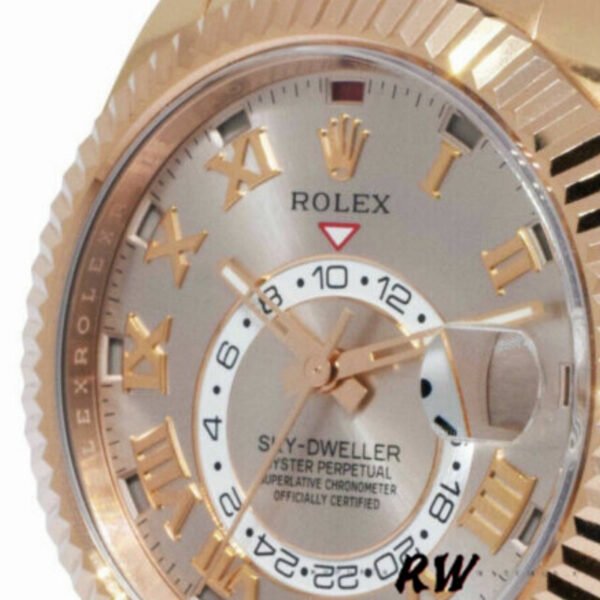 Rolex Sky-Dweller 326135 Sundust Dial Rose Gold 42MM Mens Replica Watch - Image 4