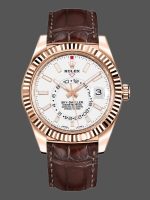Rolex Sky-Dweller 326135 White Dial Rose Gold 42MM Mens Replica Watch