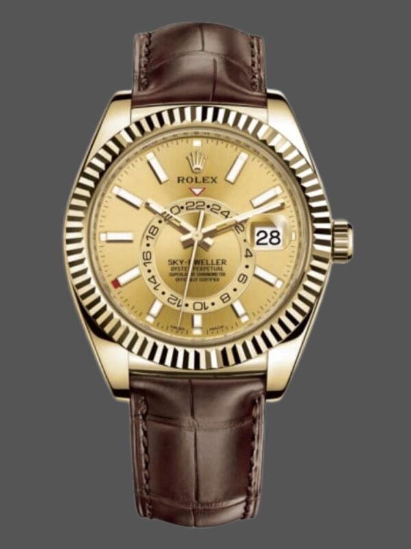 Rolex Sky-Dweller 326138 Champagne Dial Yellow Gold 42MM Mens Replica Watch - Image 1