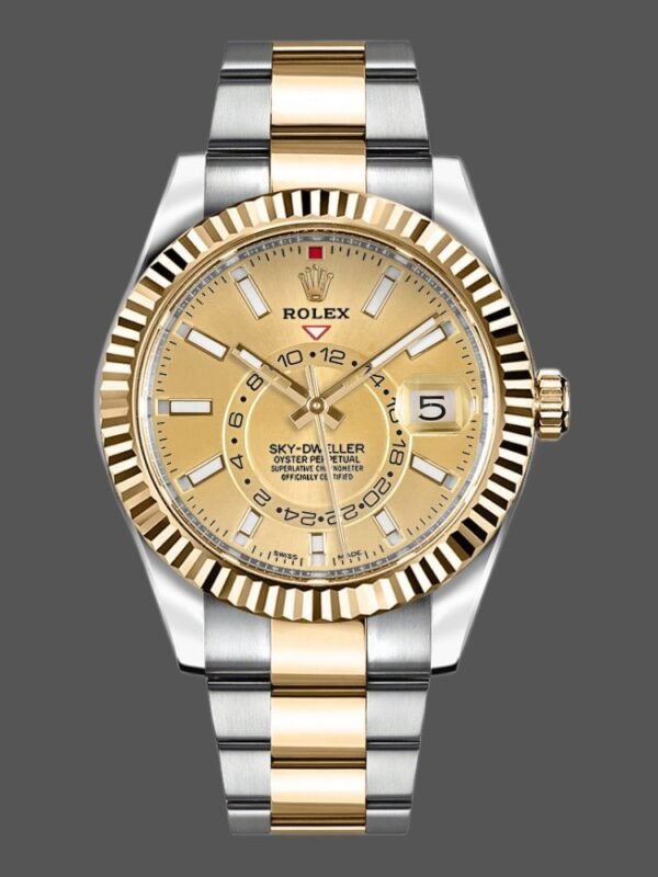 Rolex Sky-Dweller 326933 Champagne Dial Stainless Steel 42MM Mens Replica Watch - Image 1