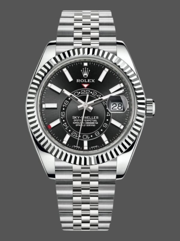 Rolex Sky-Dweller 326934 Fluted Bezel Black Dial 42MM Mens Replica Watch - Image 1