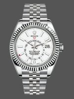 Rolex Sky-Dweller 326934 Fluted Bezel White Dial 42MM Replica Watch