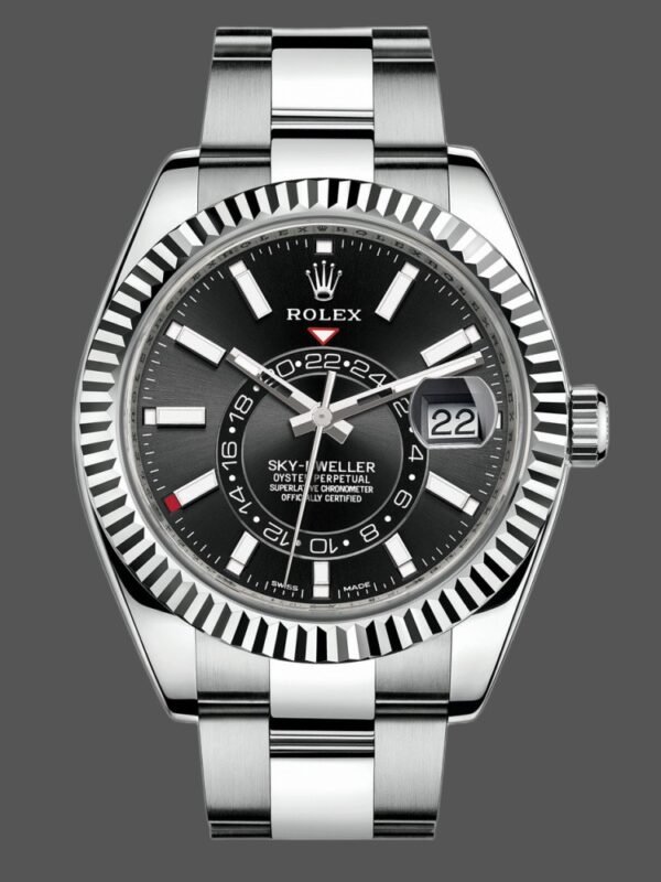 Rolex Sky-Dweller 326934 Stainless Steel Black Dial 42MM Mens Replica Watch - Image 1