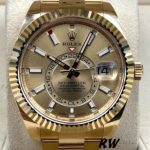 Rolex Sky-Dweller 326938 Yellow Gold Champagne Dial 42mm Mens Replica Watch - Image 2