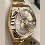 Rolex Sky-Dweller 326938 Yellow Gold Champagne Dial 42mm Mens Replica Watch - Image 3