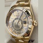 Rolex Sky-Dweller 326938 Yellow Gold Champagne Dial 42mm Mens Replica Watch - Image 4