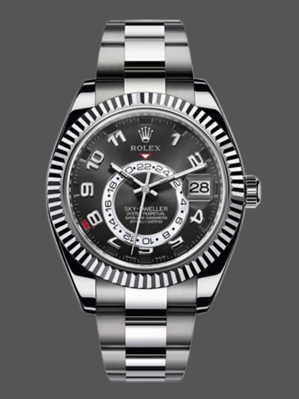Rolex Sky-Dweller 326939 Fluted Bezel Black Dial 42MM Mens Replica Watch - Image 1