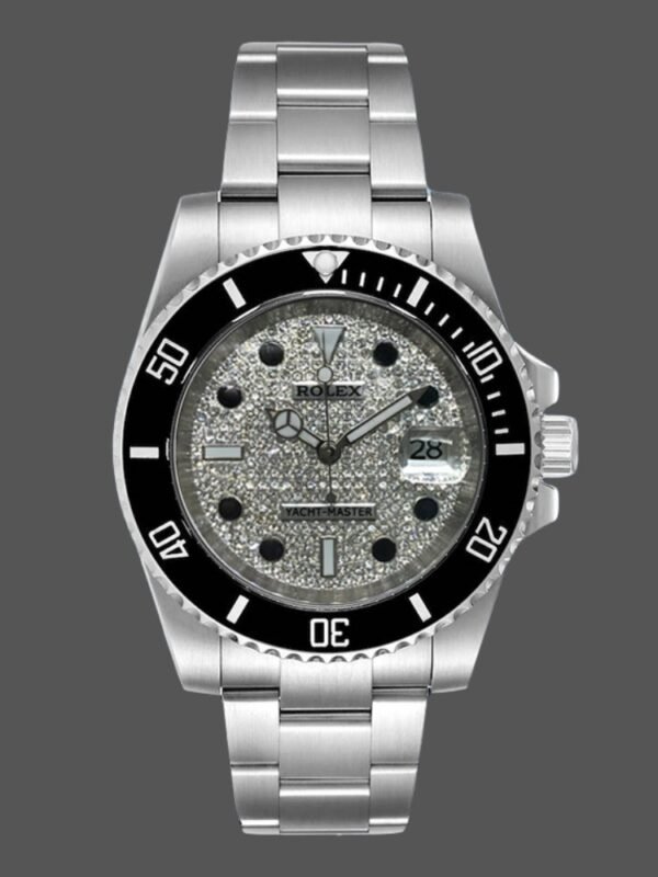 Rolex Yacht Master 116695 Stainless Steel Diamond Paved Dial 40MM Mens Replica Watch - Image 1