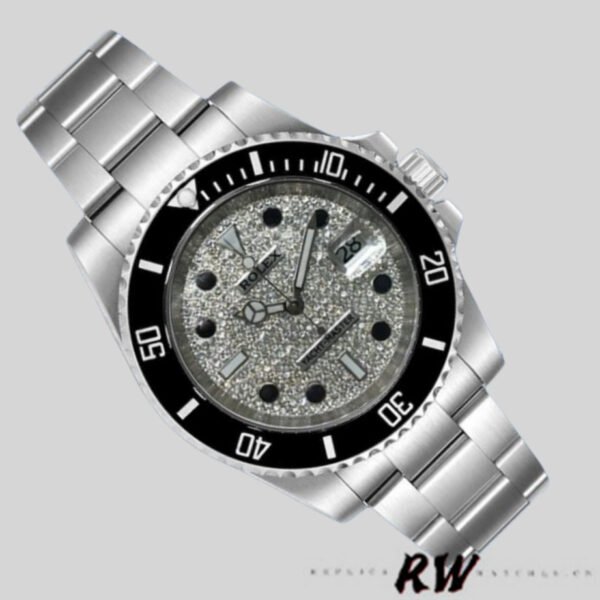 Rolex Yacht Master 116695 Stainless Steel Diamond Paved Dial 40MM Mens Replica Watch - Image 2