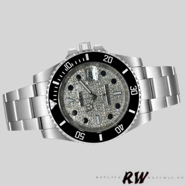 Rolex Yacht Master 116695 Stainless Steel Diamond Paved Dial 40MM Mens Replica Watch - Image 3