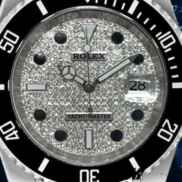 Rolex Yacht Master 116695 Stainless Steel Diamond Paved Dial 40MM Mens Replica Watch - Image 4