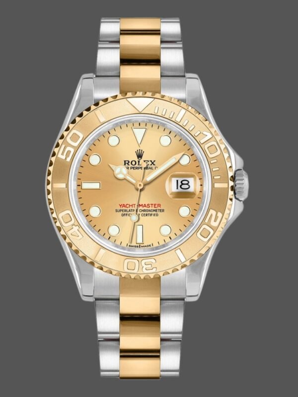 Rolex Yacht Master 168623 Steel Yellow Gold Champagne Dial 35MM Unisex Replica Watch - Image 1