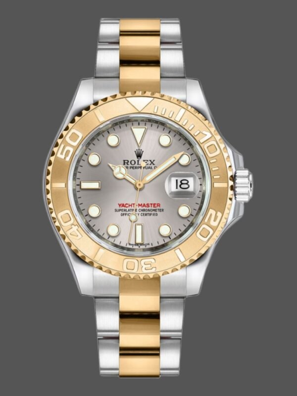 Rolex Yacht Master 168623 Steel Yellow Gold Platinum Dial 35MM Unisex Replica Watch - Image 1