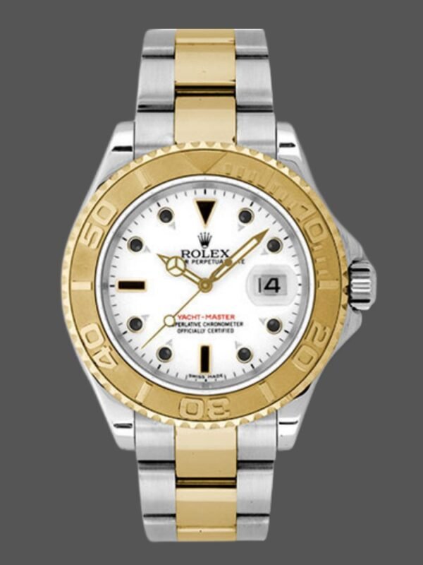 Rolex Yacht Master 168623 Steel Yellow Gold White Dial 35MM Unisex Replica Watch - Image 1