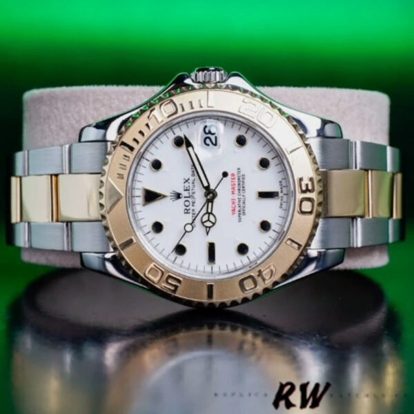 Rolex Yacht Master 168623 Steel Yellow Gold White Dial 35MM Unisex Replica Watch - Image 4