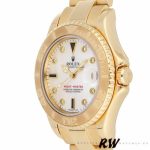 Rolex Yacht Master 168628 White MOP Dial Yellow Gold 35MM Unisex Replica Watch - Image 3