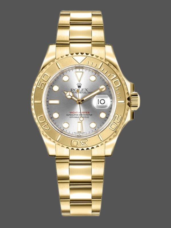 Rolex Yacht Master 169628 Yellow Gold Grey Dial 29MM Lady Replica Watch - Image 1