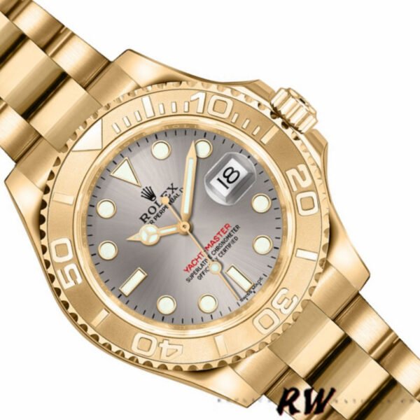Rolex Yacht Master 169628 Yellow Gold Grey Dial 29MM Lady Replica Watch - Image 3