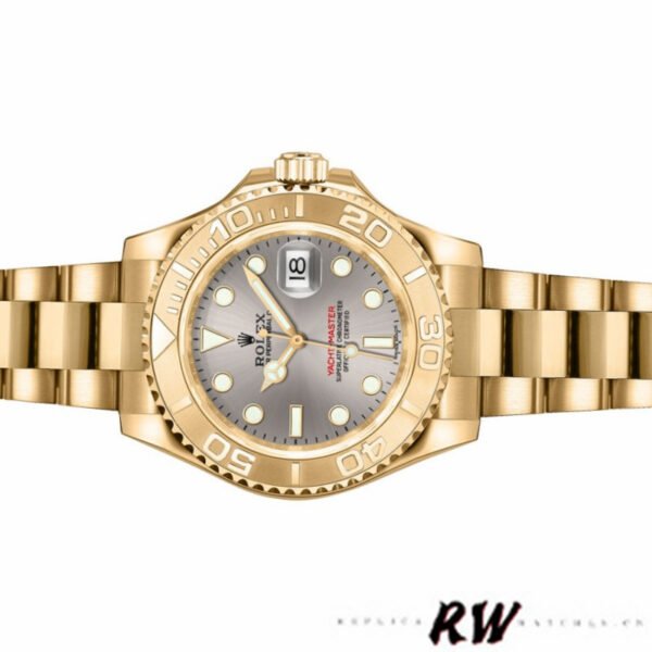 Rolex Yacht Master 169628 Yellow Gold Grey Dial 29MM Lady Replica Watch - Image 4