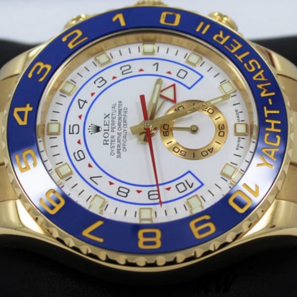 Rolex Yacht Master II 116688 Yellow Gold White Dial 44mm Mens Replica Watch - Image 4