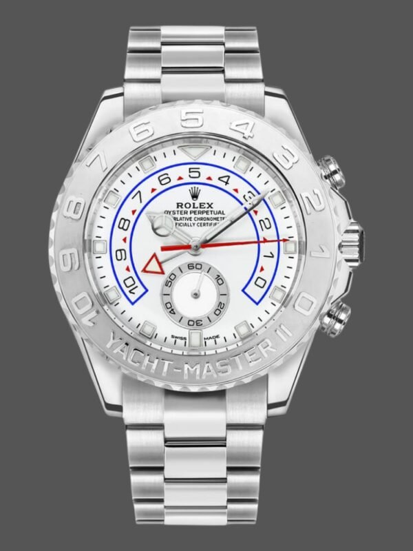 Rolex Yacht Master II 116689 White Dial Platinum 44mm Mens Replica Watch - Image 1