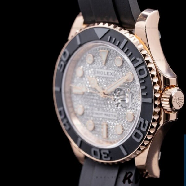 Rolex Yacht Master II 126655 Diamond Pave Dial Rose Gold 40mm Mens Replica Watch - Image 2